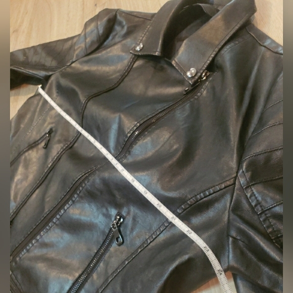 Faux Leather Pleather Motorcycle Jacket XXL - Picture 9 of 11